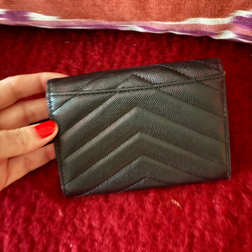 YSL Cassandre Matelasse small envelope wallet in lambskin